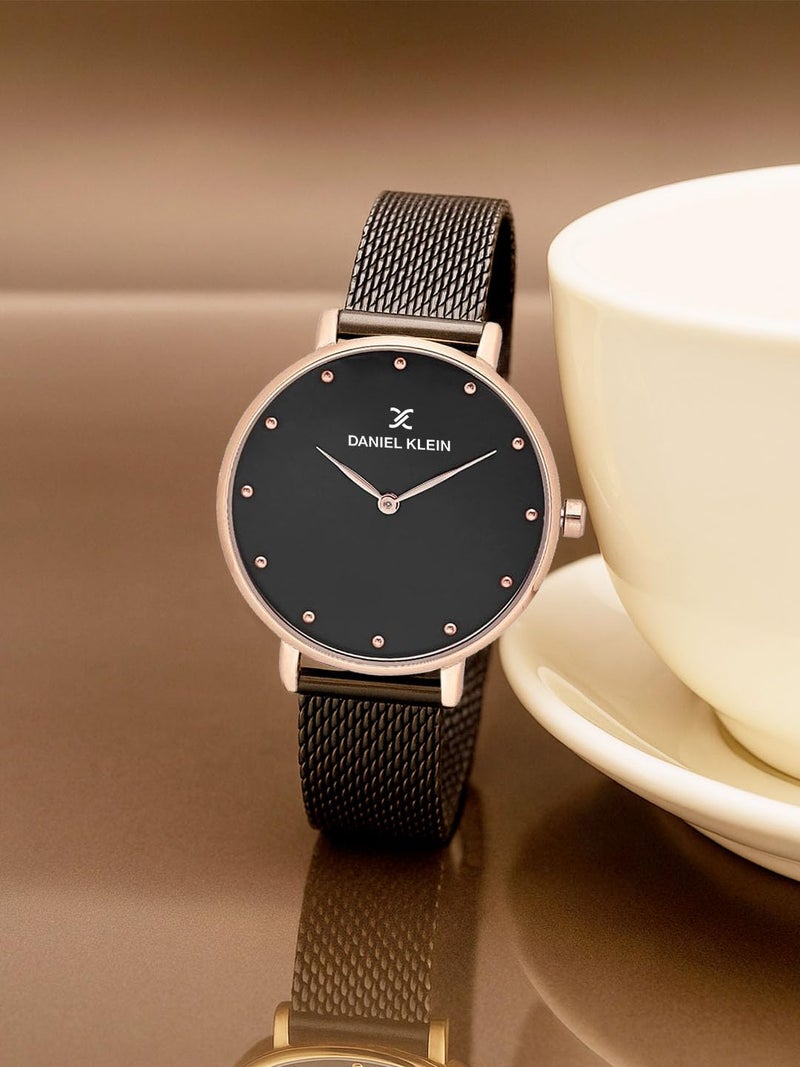 Daniel Klein Analog Black Dial Women's Stainless Steel Watch-DK11421-5 - Image 2