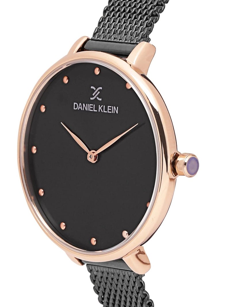 Daniel Klein Analog Black Dial Women's Stainless Steel Watch-DK11421-5 - Image 3