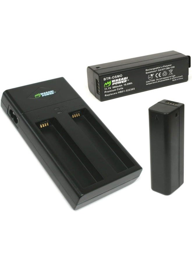 Wasabi Power Battery (2-Pack) and Dual Charger for DJI Osmo - Image 1