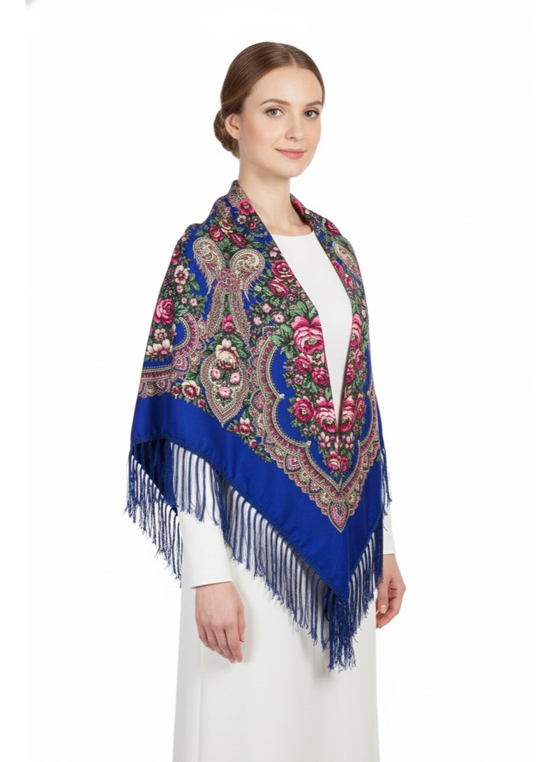 D'Daniela Ania Women's Eastern European Cotton Tassel Shawl - Image 2