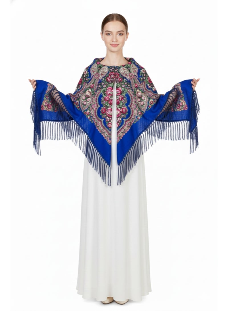 D'Daniela Ania Women's Eastern European Cotton Tassel Shawl - Image 3