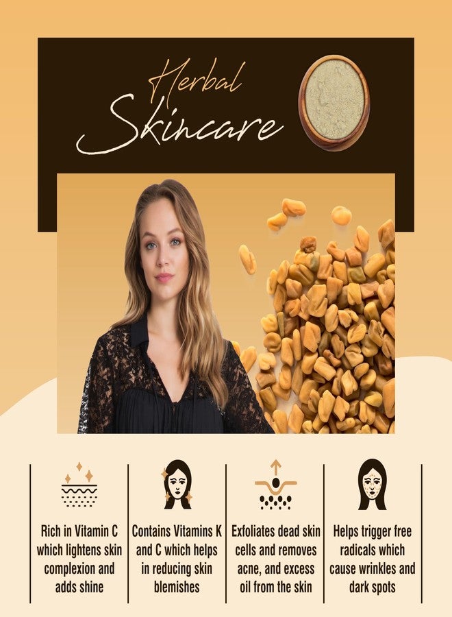 IYUSH Herbal Ayurveda Organic Methi Powder for Hair Growth | Methi Powder for Eating | Fenugreek Powder for Face | Fenugreek Powder for Hair | (pack of 2, 100gm each) - Image 4