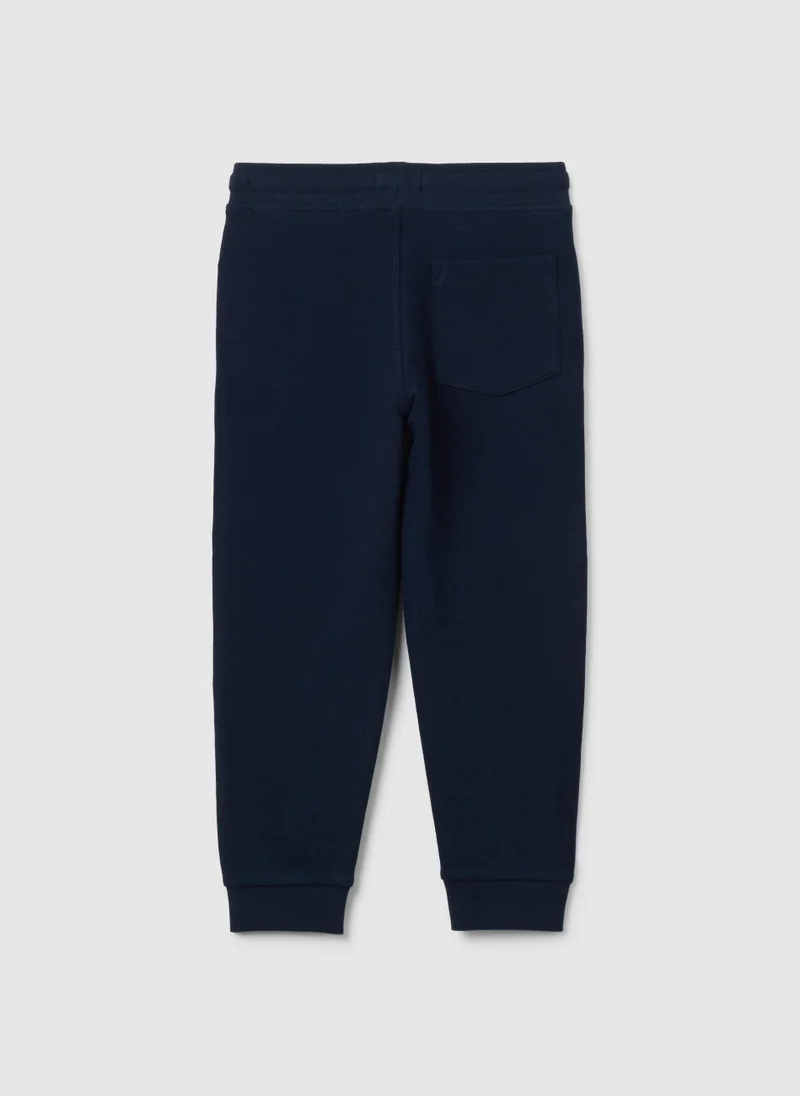 Ovs CHILDREN'S JOGGER TROUSERS IN PURE BLUE COTTON WITH REGULAR FIT