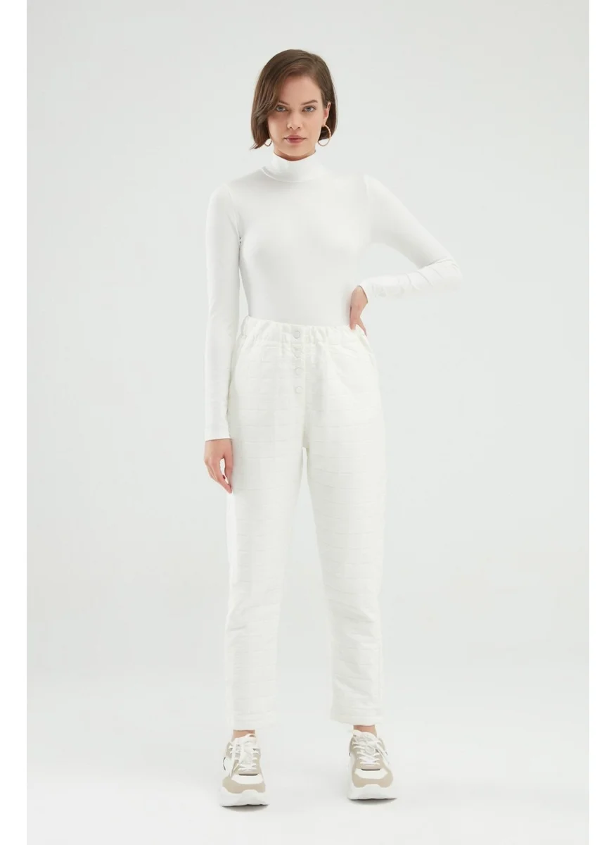 QUZU Turtleneck Bodysuit Ecru