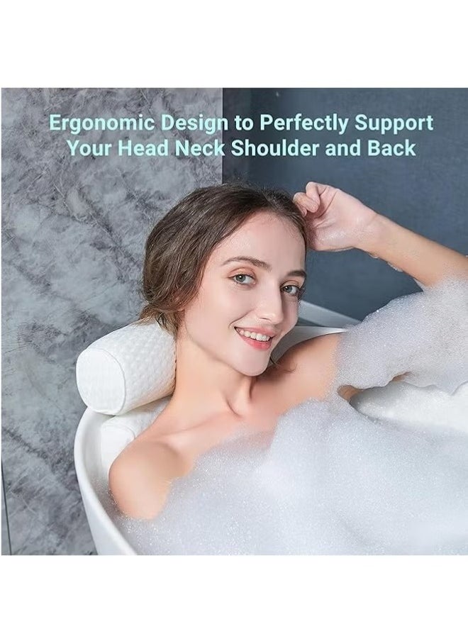 Generic - 3D Breathable Mesh Bath Pillow with 6 Non-Slip Suction Cups - White - Image 1