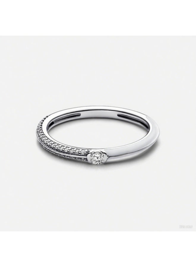 DORA pavé gemstone and white enamel ring - Image 3