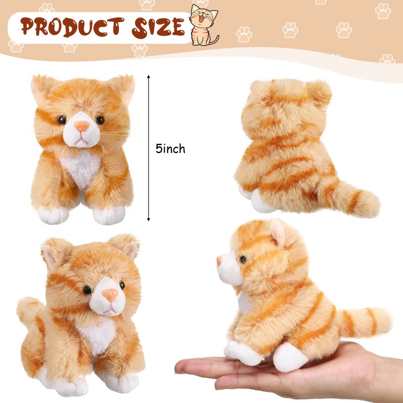 Leitee 16 Pcs Cat Stuffed Animals Bulk Party Favor 5 Inch Kitten Plush Toy Assorted Cute Cat Plush Stuffed Gift Small Fluffy Animal Toy for Birthday Adopt Pet Classroom Party Favor(Cute Style) - Image 2