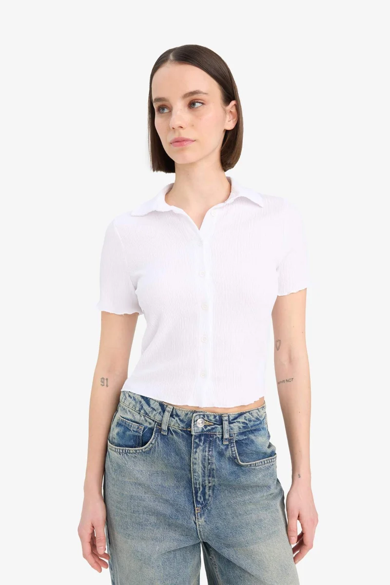 DeFacto Slim Fit Short Sleeve Shirt