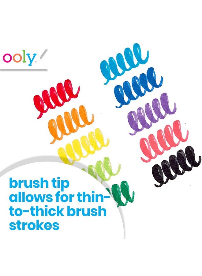 Ooly Thick Washable Markers With Jumbo Grip, Washable Toddler Markers, Big Bright Brush Tip Markers For Toddlers, Kids Markers Washable With Jumbo Barrel, Markers For Little Hands [Brush Tip]  - Image 1