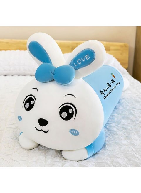 Plush Toy Girl Rabbit Soft Long Sleeping Pillow Plush Play Doll Sleeping Rag Doll Holding-Color:Blue [happy Every Day]-Specifications:70cm (very Thin And Small, Suitable For Kids)