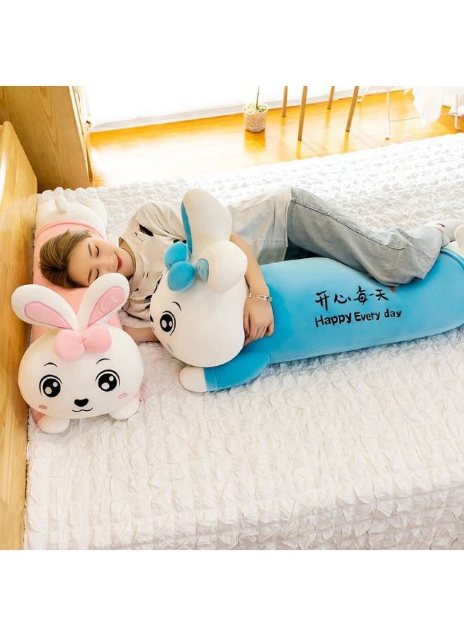Plush Toy Girl Rabbit Soft Long Sleeping Pillow Plush Play Doll Sleeping Rag Doll Holding-Color:Blue [happy Every Day]-Specifications:70cm (very Thin And Small, Suitable For Kids)  - Image 5