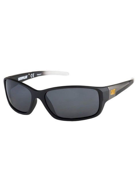 Men'S Sensor Polarized Sunglasses Rectangular Matte Black 62 Mm