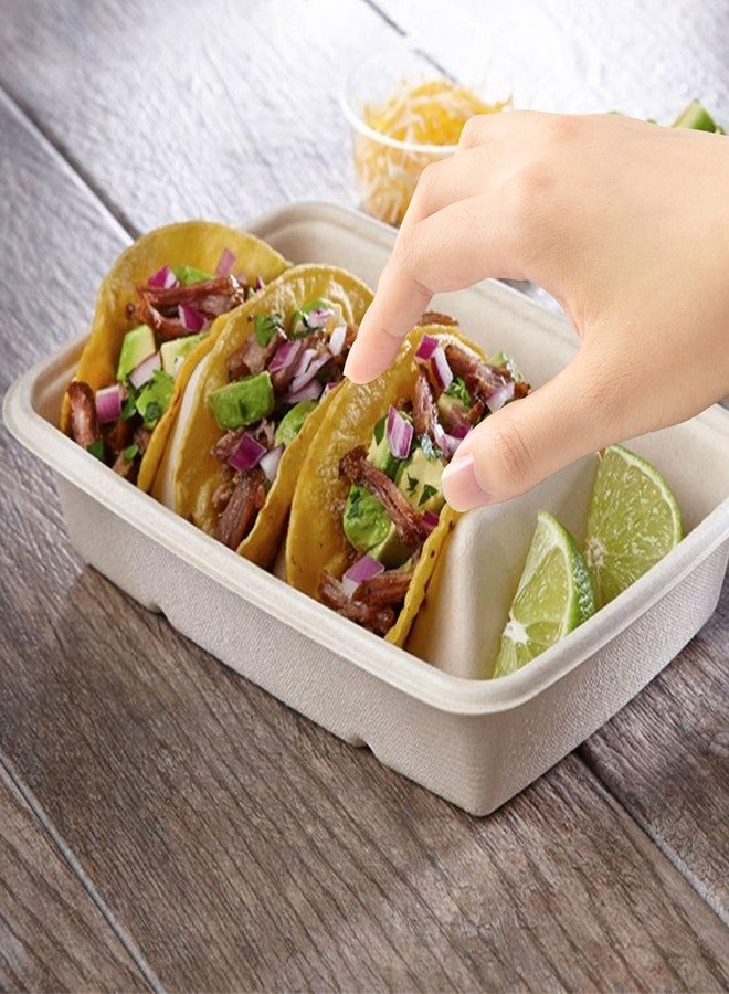 SENENQU 50PACK Disposable Taco Holders with Lid for Party, Premium Paper Taco Plates with Dividers, Fiesta Taco Tray Stands for 3 Tacos, Taco Tuesday Taco Bar Serving Set Holder for Party, Taco Bar - Image 5