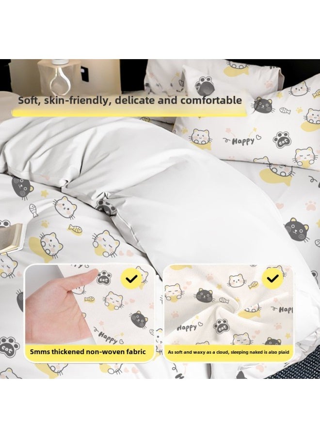 Generic Hotel Disposable Bed Sheet Quilt Cover Pillowcase Bed Four-Piece Set Dirty-Extra Thickened Travel Supplies Sterilized Portable-Color:Disposable Compression Socks [black Mid-tube]  - Image 5
