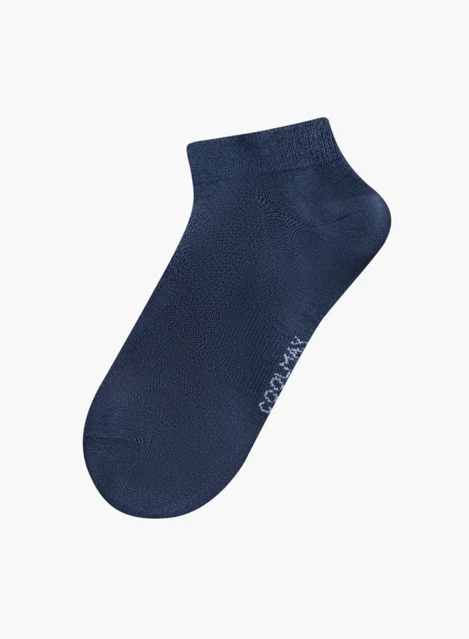 داش Logo Print Non Terry Ankle Length Socks - Set of 3