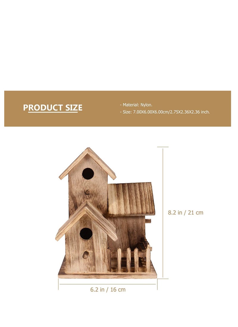 ماركة غير محددة Wooden Bird Houses, PRE Assembled Wooden Bird House for Outdoor Hanging, Natural Cedar Outside Garden Patio Decorative for Dove Finch Wren Robin Sparrow Hummingbird  - Image 4