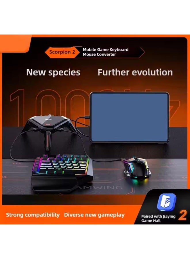 محول ماوس ولوحة مفاتيح ، تاثيرات إضاءة RGB، واجهة نوع سي، منافذ متعددة، لموبايلات أندرويد والتابلت - Image 3