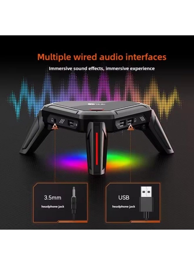 محول ماوس ولوحة مفاتيح ، تاثيرات إضاءة RGB، واجهة نوع سي، منافذ متعددة، لموبايلات أندرويد والتابلت - Image 4