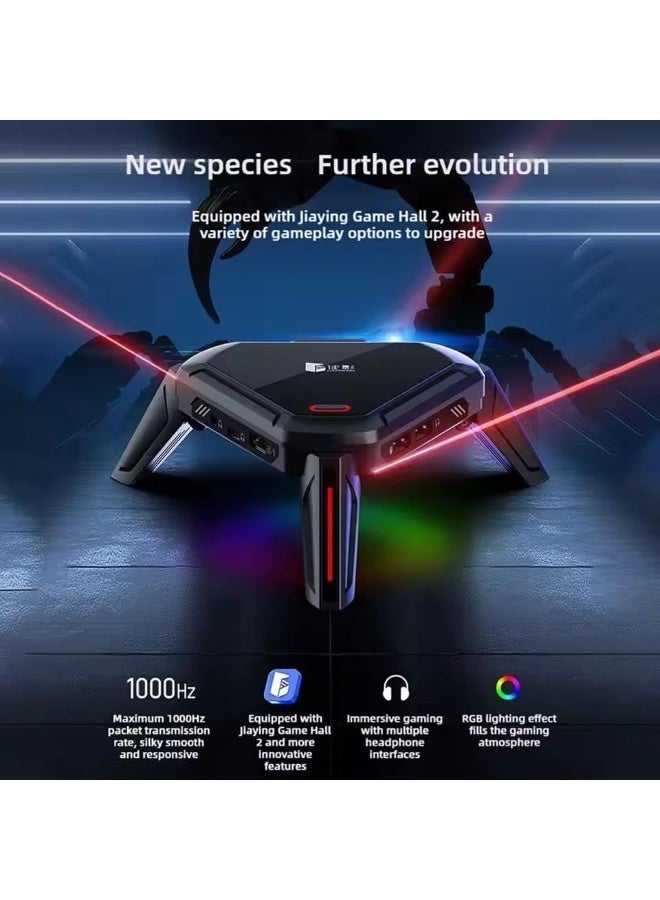 محول ماوس ولوحة مفاتيح ، تاثيرات إضاءة RGB، واجهة نوع سي، منافذ متعددة، لموبايلات أندرويد والتابلت - Image 1