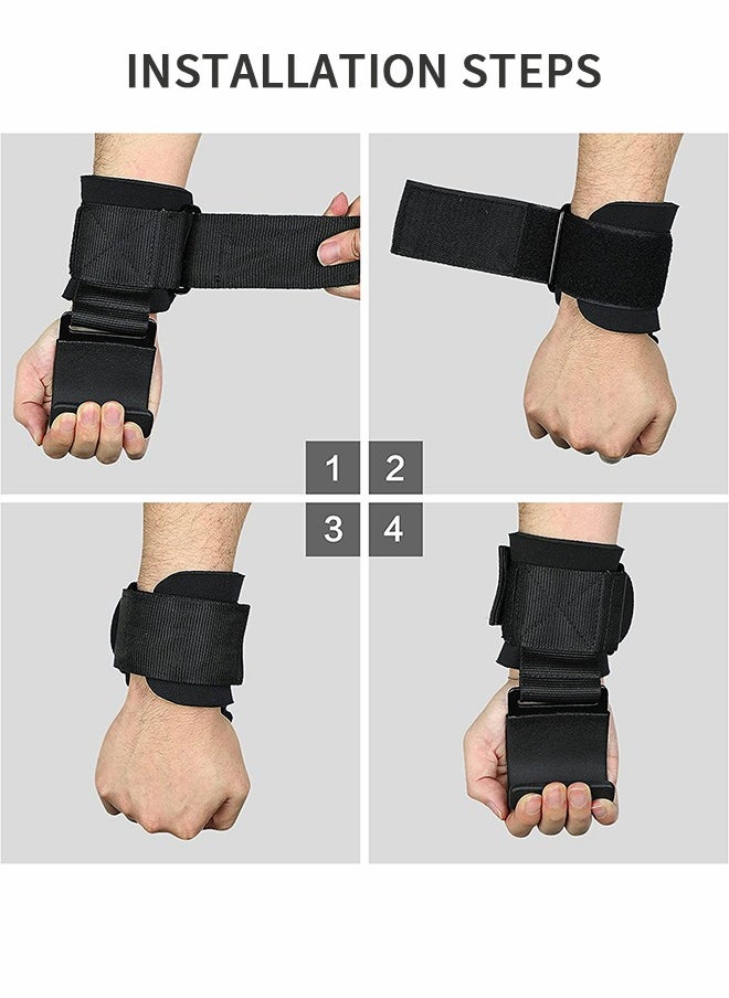 GROIC Weightlifting Hooks Weightlifting Gloves Wristbands Gym Gloves Gym Protective Gear Wrist Support Wrist Straps for Deadlifts and Daily Gym Workouts  - Image 4