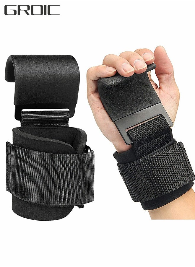 GROIC Weightlifting Hooks Weightlifting Gloves Wristbands Gym Gloves Gym Protective Gear Wrist Support Wrist Straps for Deadlifts and Daily Gym Workouts  - Image 1