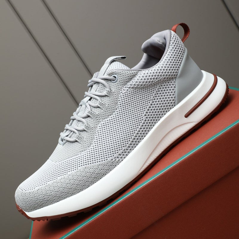 2026 Summer Men's Breathable Mesh Running Shoes with Thick Sole and Patchwork Style - Image 5