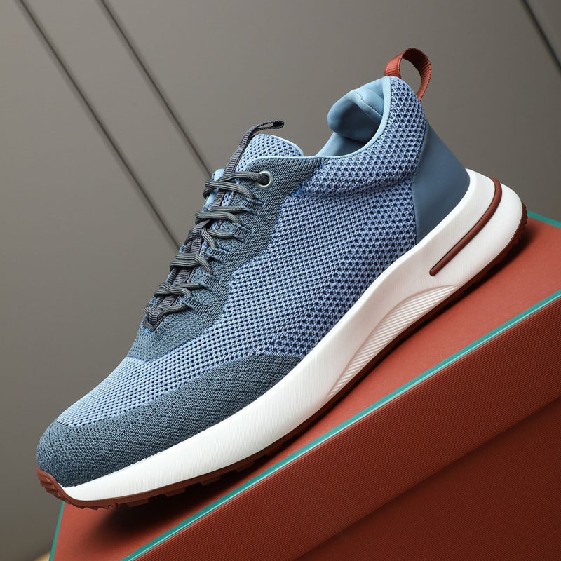 2026 Summer Men's Breathable Mesh Running Shoes with Thick Sole and Patchwork Style - Image 3
