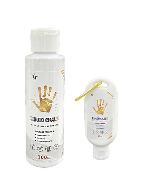 100ml+50ml Liquid Chalk for Weightlifting Climbing Cross Training and Powerlifting Gym Approved Hand and Callus Exercise Chalk