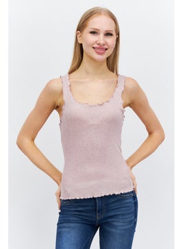 Women Ruffle Neck Sleeveless Textured Top, Pink - pzsku/Z6CF8A77C612057F28803Z/45/_/1726109114/6205a03f-9e94-453e-b8a2-7c57e1be3613