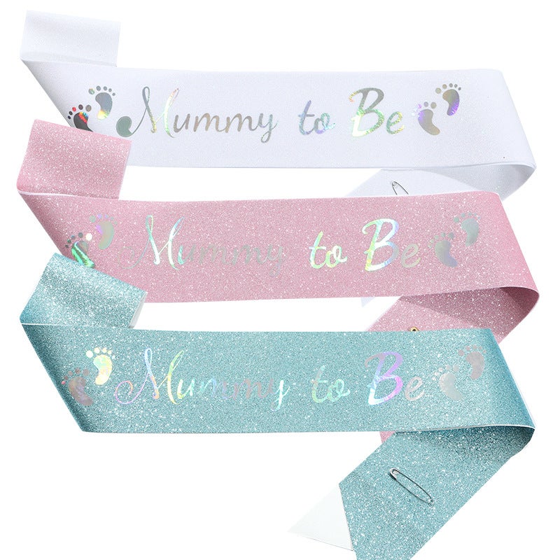 Personalized Glitter Cloth Mommy To Be Expectant Mother Daddy To Be Expectant Dad Shoulder Strap Etiquette - Image 5