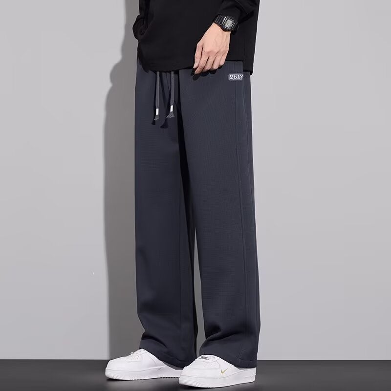 Waffley Sweat Pants Mens Spring and Autumn 2024 New American Style Fashion Brand Loose Straight Sportswear Casual Pants for Boys Military green - Image 4