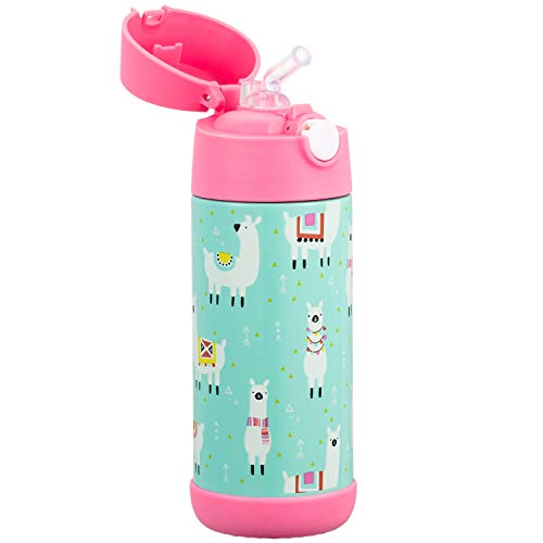 Snug Insulated Kids Water Bottle with Straw & Spout – Double-Wall Stainless Steel, Leakproof, Easy-Flip Lid – For School, Travel, Toddlers & Big Kids - Llamas, 12oz - Image 4