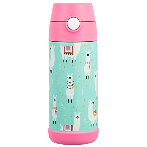 Snug Insulated Kids Water Bottle with Straw & Spout – Double-Wall Stainless Steel, Leakproof, Easy-Flip Lid – For School, Travel, Toddlers & Big Kids - Llamas, 12oz - Image 2
