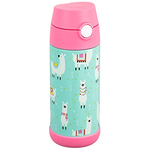 Snug Insulated Kids Water Bottle with Straw & Spout – Double-Wall Stainless Steel, Leakproof, Easy-Flip Lid – For School, Travel, Toddlers & Big Kids - Llamas, 12oz - Image 1