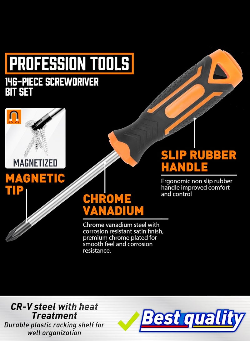 جي جوت 146-piece Magnetic Screwdrivers DIY Tools Set Plastic Racking for Men Tools Gift, Includs Precision screwdriver, Magnetizer, Key Set, Nut Driver and Bit Set - Image 3