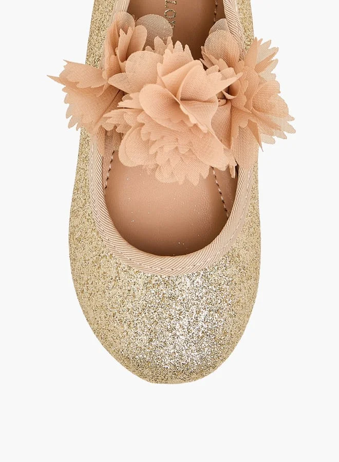 Flora Bella By Shoexpress Girls Embellished Ballerina Shoes With Elasticated Strap