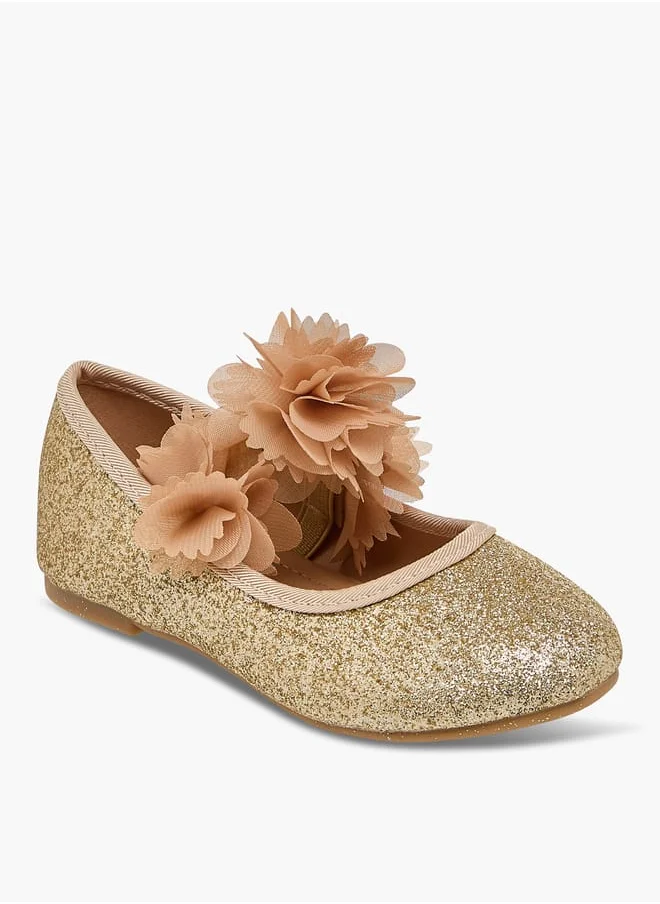 فلورا بيلا من شو إكسبرس Girls Embellished Ballerina Shoes With Elasticated Strap