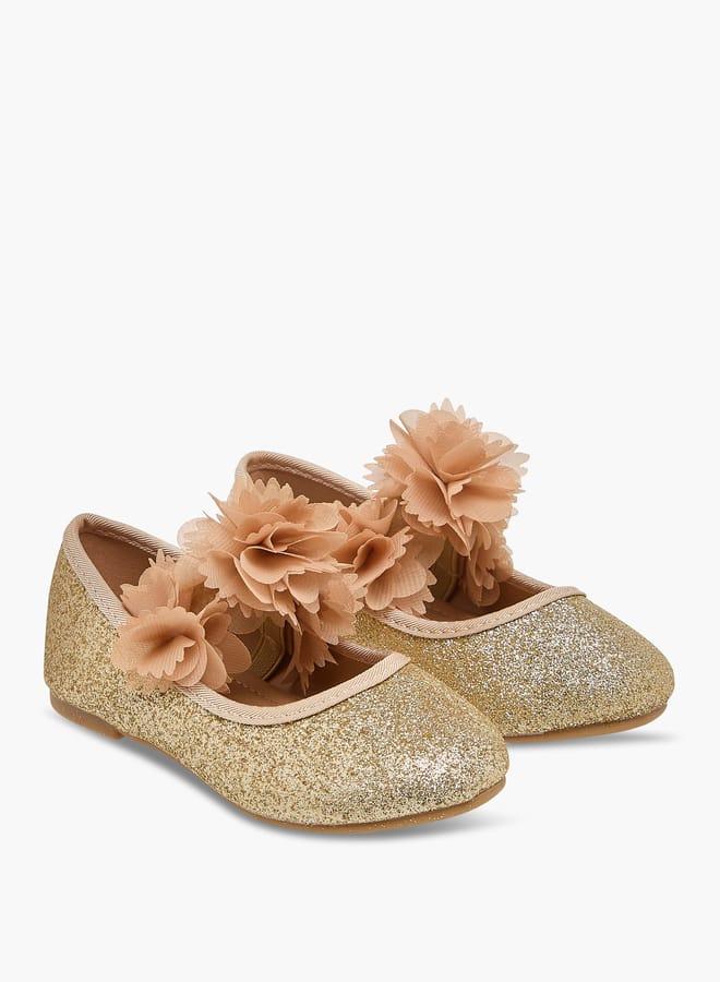 Flora Bella By Shoexpress Girls Embellished Ballerina Shoes With Elasticated Strap - Image 3