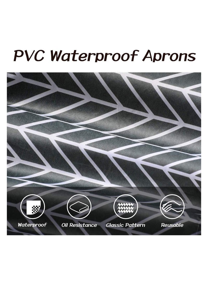 SOLARAE Aprons with Pockets Waterproof Adjustable Cooking Kitchen Bib Apron for Baking Household Cleaning Linen Easy To Wear Shapes Women 2 Pieces - Image 4