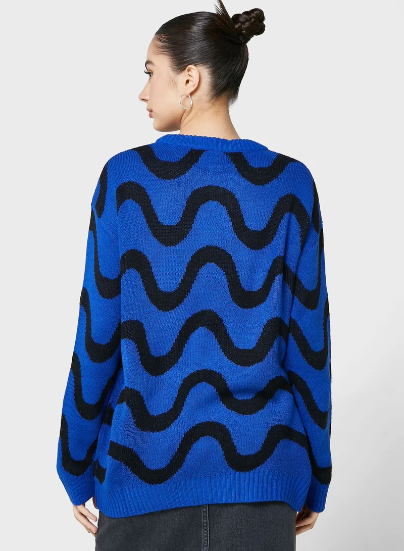 Ginger Intarsia Printed Sweater