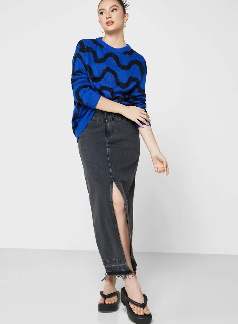 Ginger Intarsia Printed Sweater
