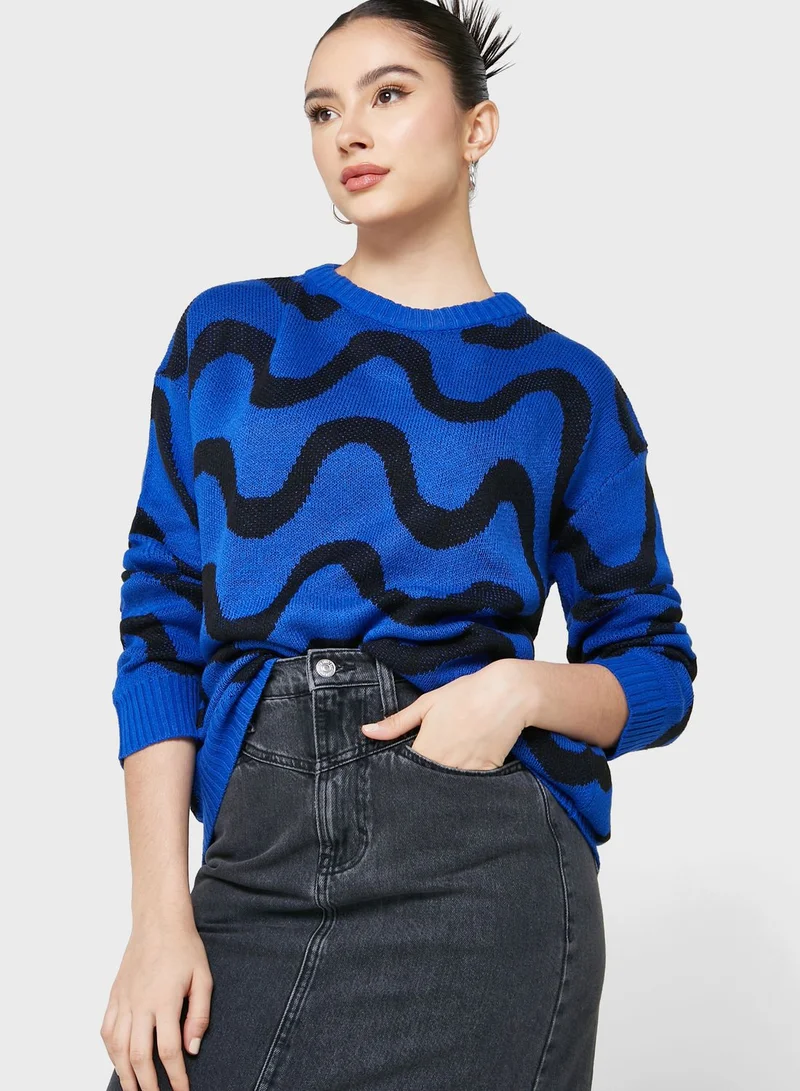 Ginger Intarsia Printed Sweater