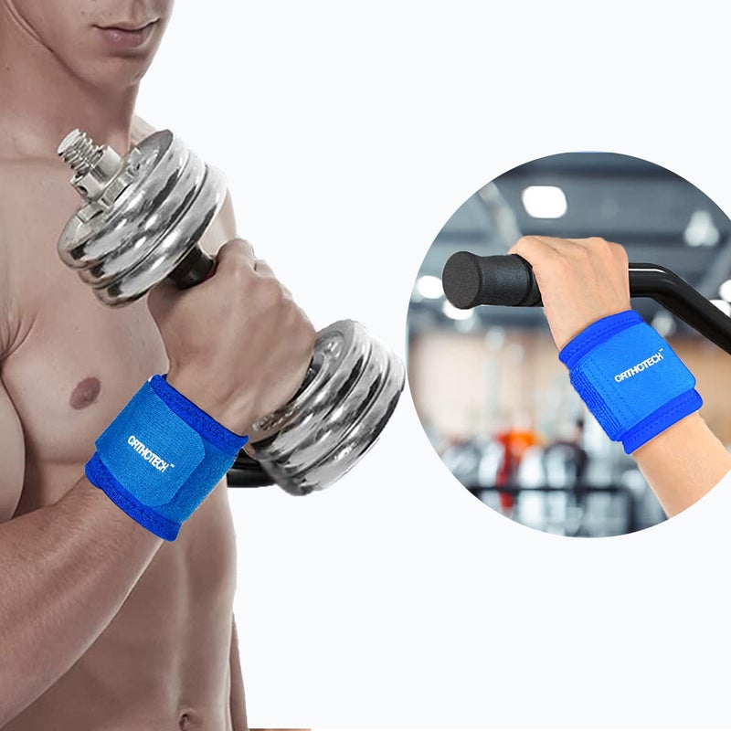 Orthotech Neoprene Gym Wrist Support for Men & Women, Strap for Pain Relief, Wrist Supporter for Gym & Sport activities,Gym Accessories for Men for Hand Grip & Wrist Support - Pair - Image 2