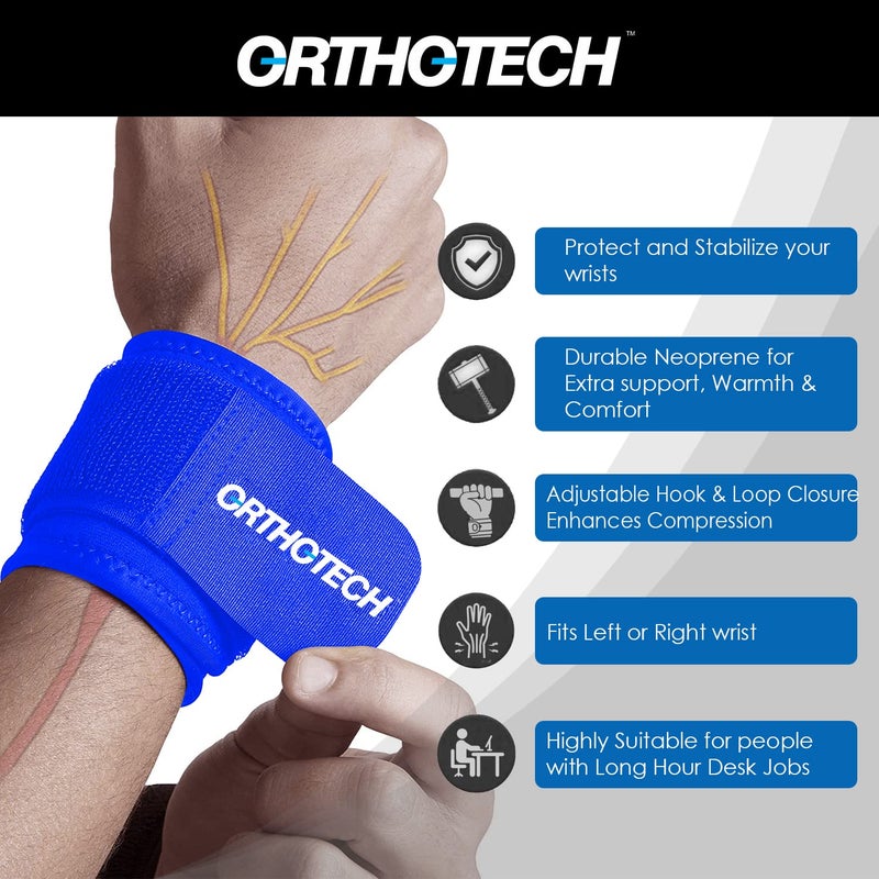 Orthotech Neoprene Gym Wrist Support for Men & Women, Strap for Pain Relief, Wrist Supporter for Gym & Sport activities,Gym Accessories for Men for Hand Grip & Wrist Support - Pair - Image 5
