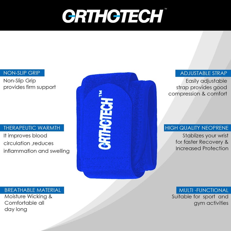 Orthotech Neoprene Gym Wrist Support for Men & Women, Strap for Pain Relief, Wrist Supporter for Gym & Sport activities,Gym Accessories for Men for Hand Grip & Wrist Support - Pair - Image 4