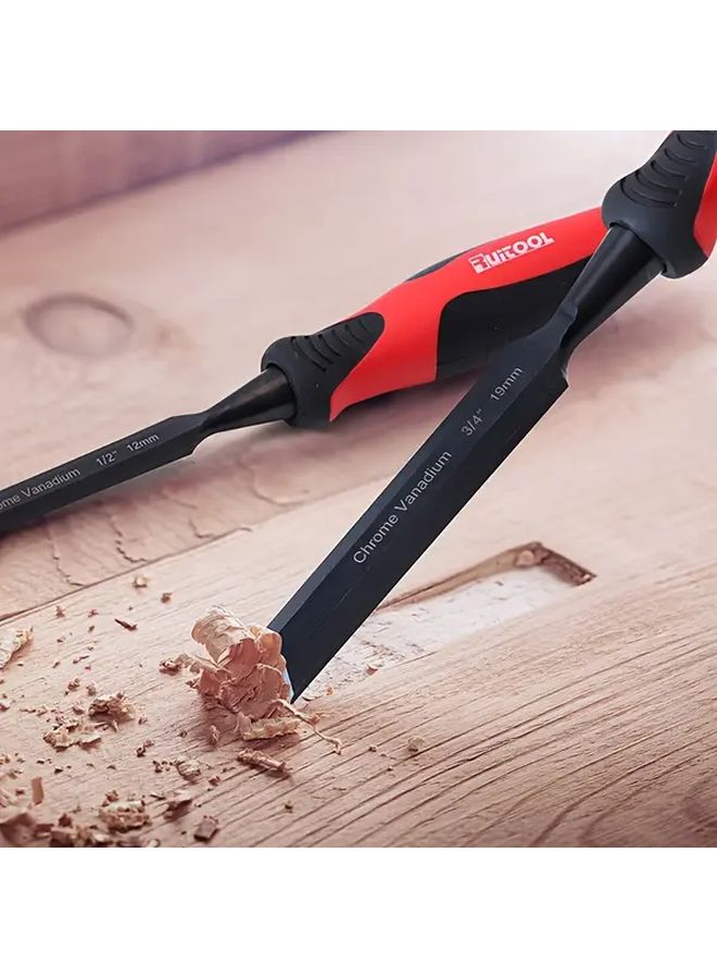 Steel Wood Chisel Set With Roll Bag Bevel Edge Carving Sharpening Stone Holder - Image 5