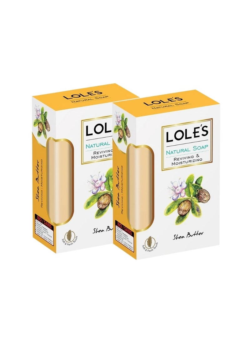 LOLE'S Luxury Pure Natural Soap, Shea Butter Beauty Bar, Detox & Deep Cleansing Face and Body Care - Vitamin E, SLS-Free, Crisp & Fresh Touch, 100% Vegetable, No Animal Fat, Pack of 2 x 150g - Image 1