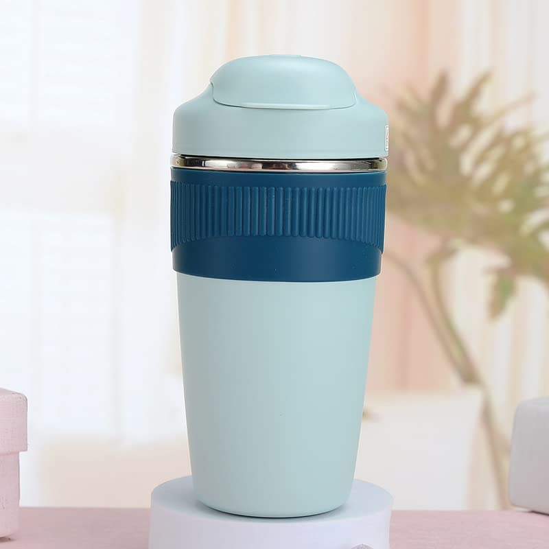 Wosta Travel Mug, Insulated Coffee Cup with Leakproof Lid,Vacuum Insulation Stainless Steel Reusable for Hot Cold Coffee,Tea, Thermal Mug with Non-Slip (Mint Blue, 480 Ml) - Image 1