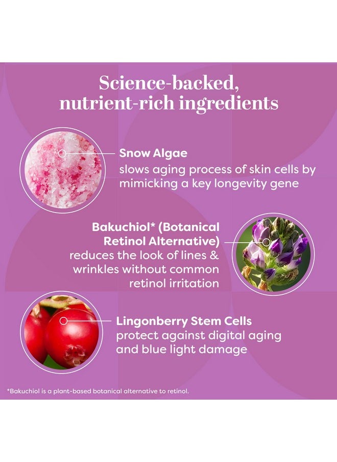 TruSkin Naturals - Truskin Longevity Rejuvenating Face Serum Bakuchiol Serum With Lingonberry Stem Cells & Snow Algae Skin Care Made To Help Transition From Anti Aging To Healthy Aging 1 Fl Oz - Image 1