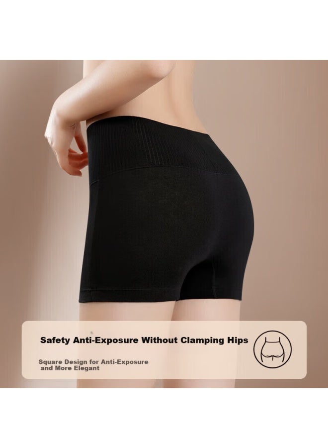 Mei Ya Ting Women's High Waist Cotton Underwear With Tummy Control And Antibacterial, Seamless, Anti-light Leakage, Safety Shorts, Pack Of 3, XL - Image 3